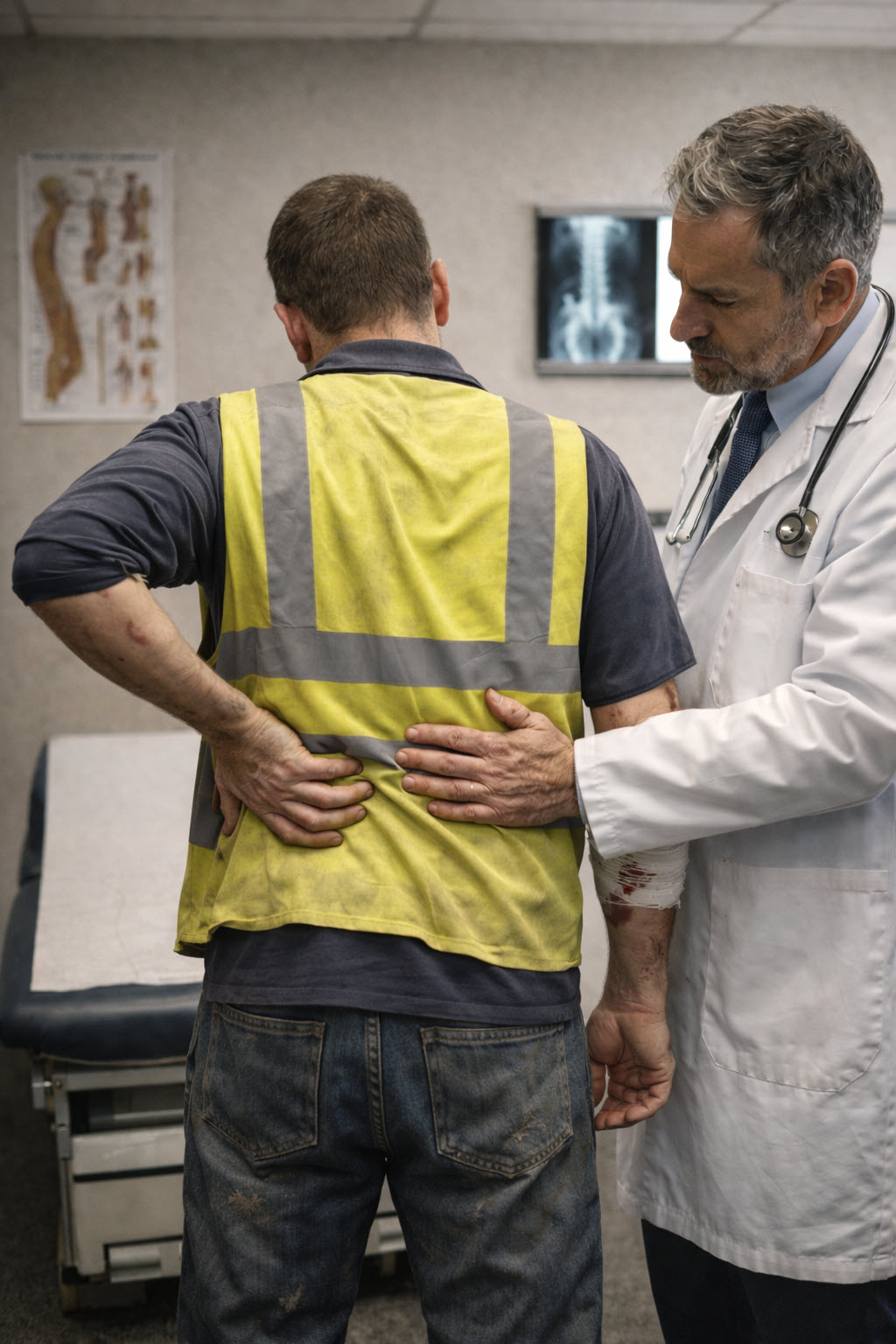 Work Injury Being Examined By a Doctor